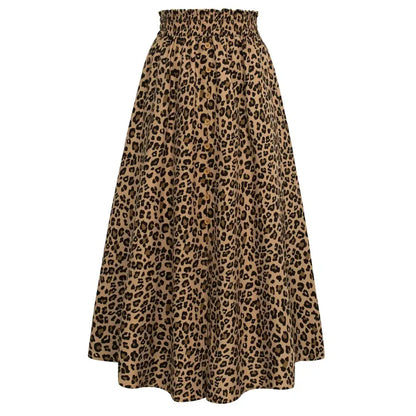 Front Slit Leopard Print Skirt