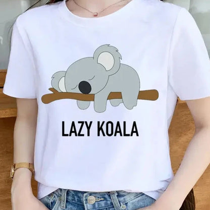 Funny Koala My Puns Are Nope Print Harajuku Top Women T-shirt Casual ladies basic O-collar Short Sleeved T-shirt