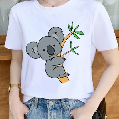 Funny Koala My Puns Are Nope Print Harajuku Top Women T-shirt Casual ladies basic O-collar Short Sleeved T-shirt