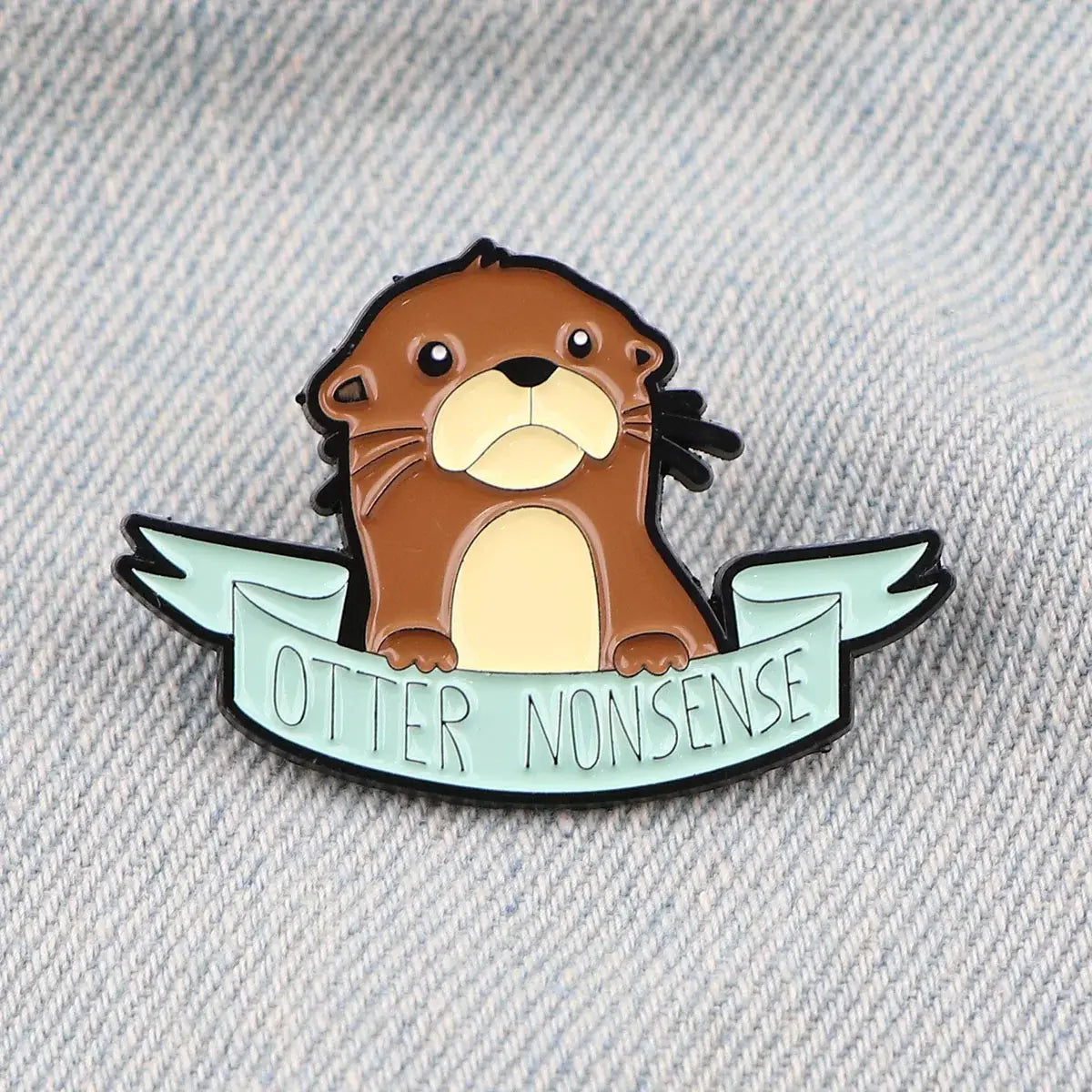 Funny Otter Brooches for Women Enamel Pins Animal Badges Lapel Pins for Backpack Phrase Jewelry Clothing Accessories