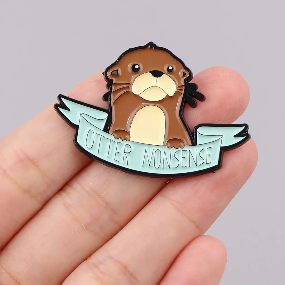 Funny Otter Brooches for Women Enamel Pins Animal Badges Lapel Pins for Backpack Phrase Jewelry Clothing Accessories