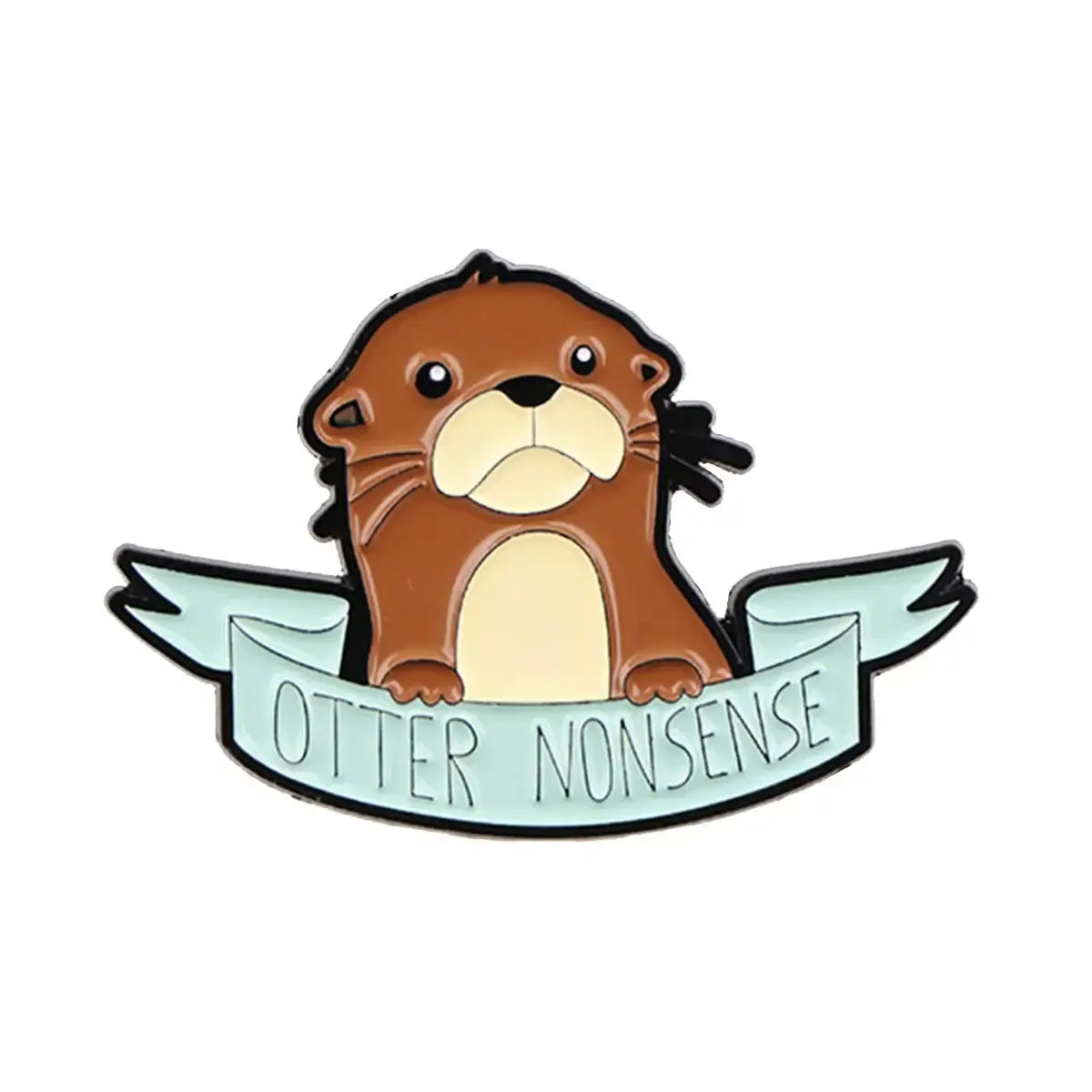 Funny Otter Brooches for Women Enamel Pins Animal Badges Lapel Pins for Backpack Phrase Jewelry Clothing Accessories