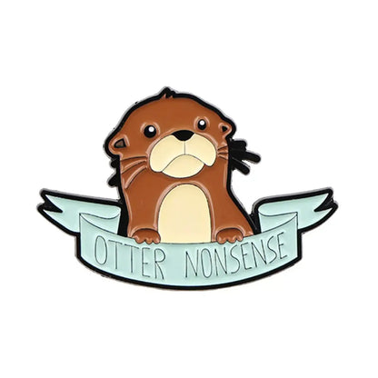 Funny Otter Brooches for Women Enamel Pins Animal Badges Lapel Pins for Backpack Phrase Jewelry Clothing Accessories