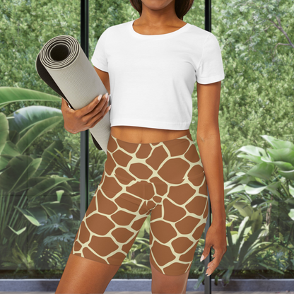 Giraffe Print Yoga Shorts