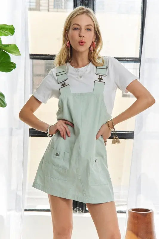 Gum Leaf Overall Dress - Eclectage