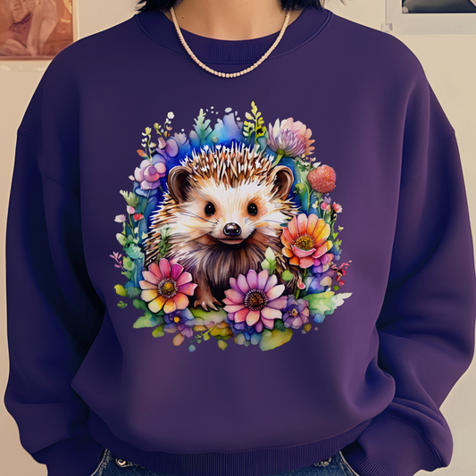 Hedgehog Floral Sweatshirt