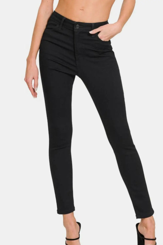 High Rise Skinny Jeans with Pockets - Eclectage