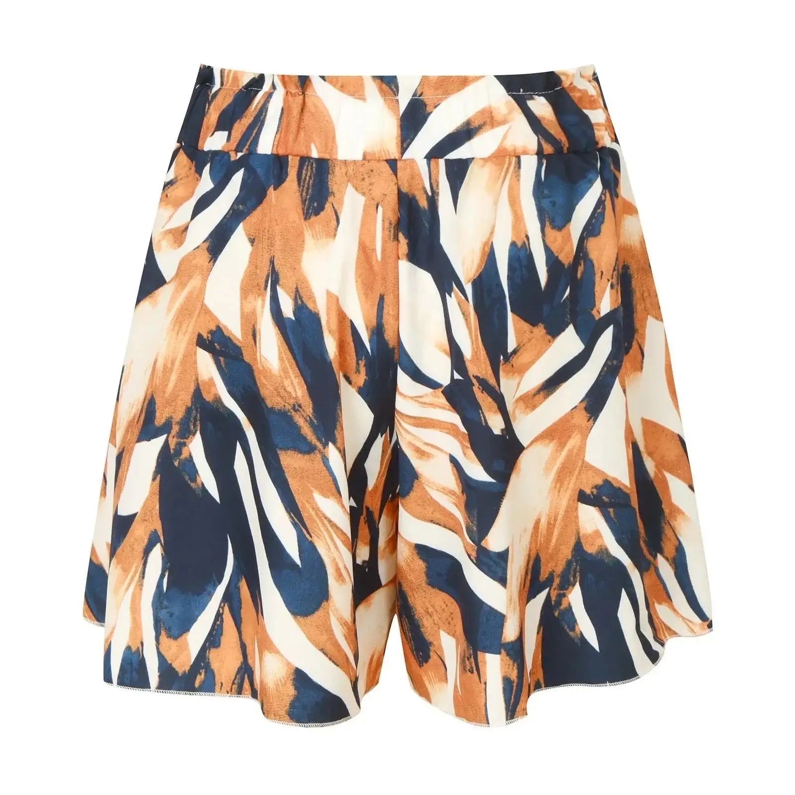 High Waist Drawstring Printed Shorts - Eclectage