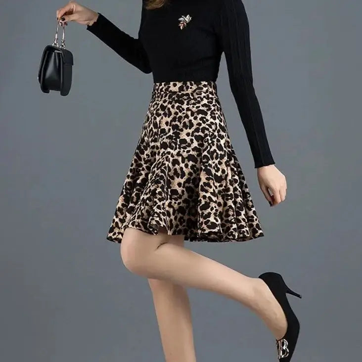 High Waist Leopard or Zebra Mini Skirt