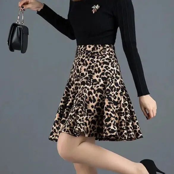 High Waist Leopard or Zebra Mini Skirt