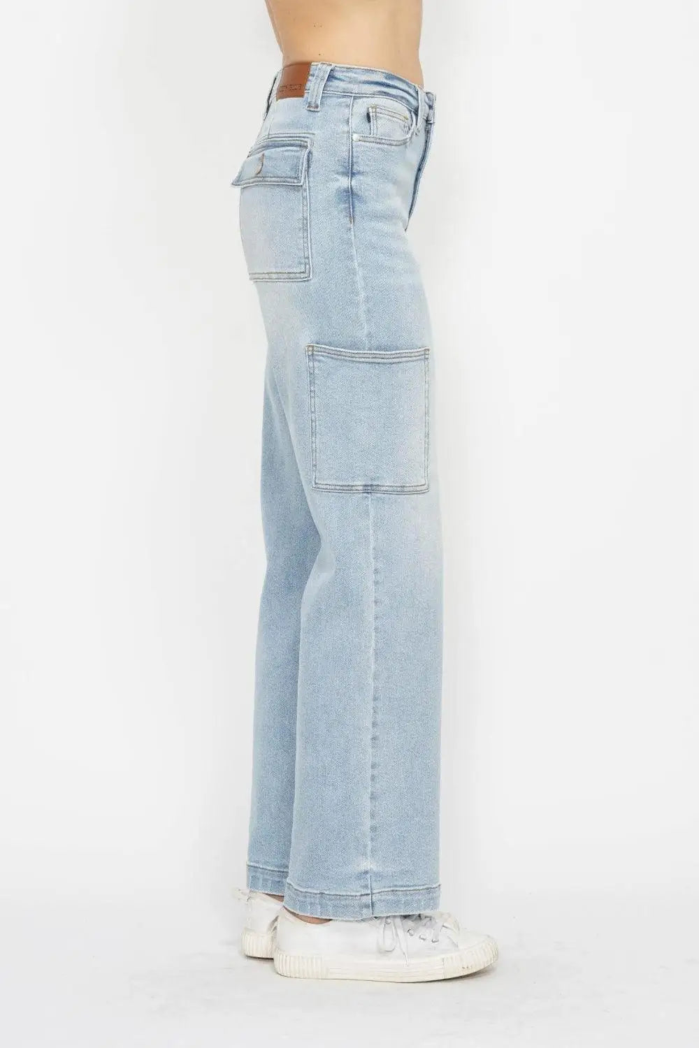 High Waist Straight Cargo Jeans - Cargo Jeans