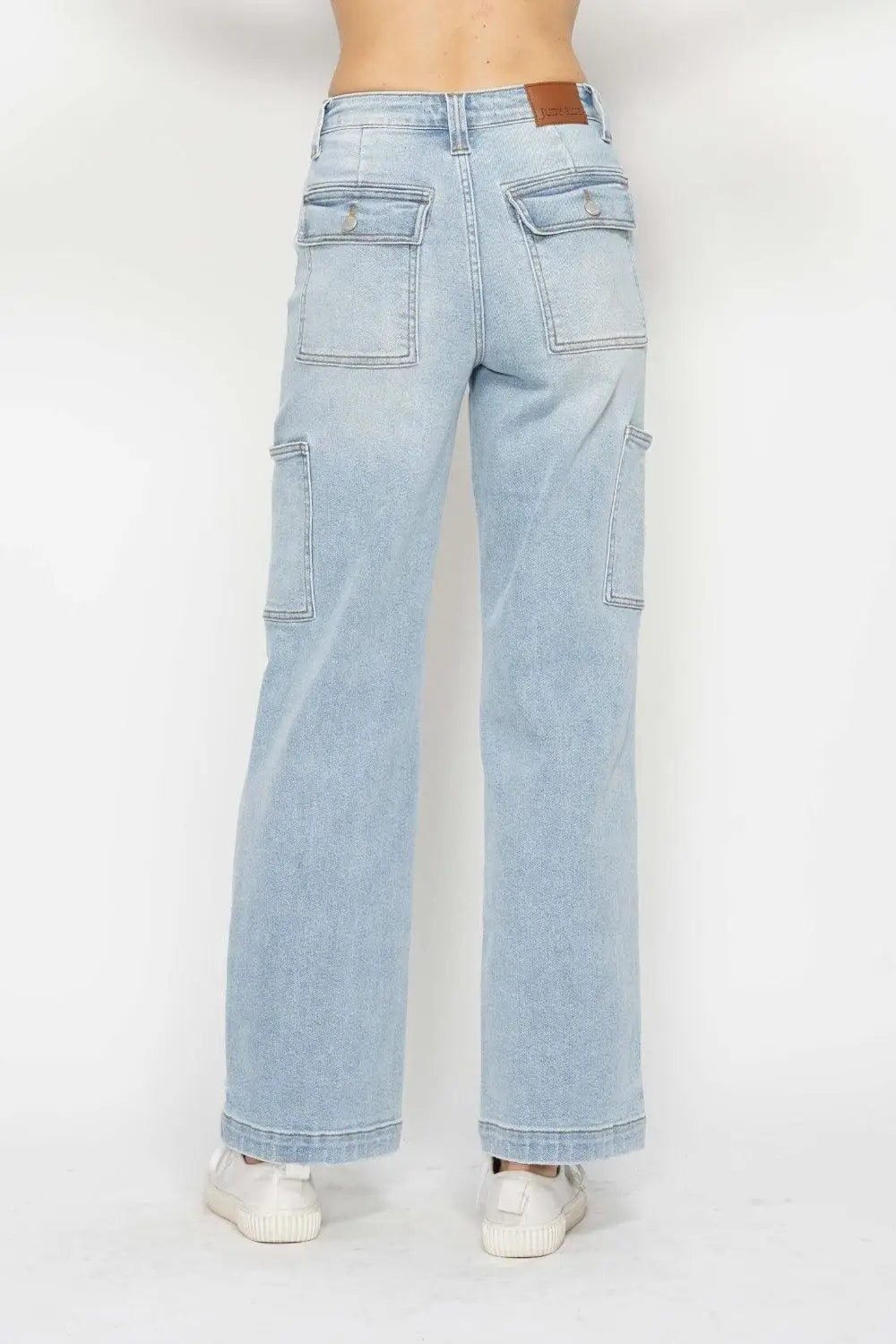 High Waist Straight Cargo Jeans - Cargo Jeans