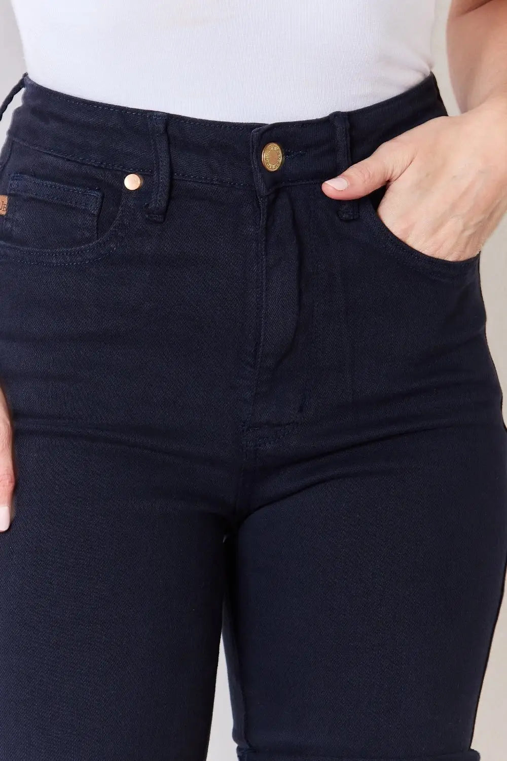 High Waist Tummy Control Bermuda Shorts - Denim Shorts