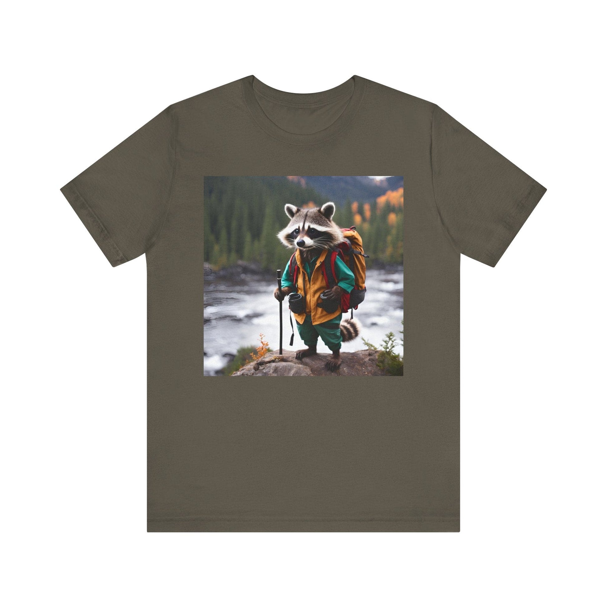 Hiking Raccoon Short Sleeve Tee Many Colors