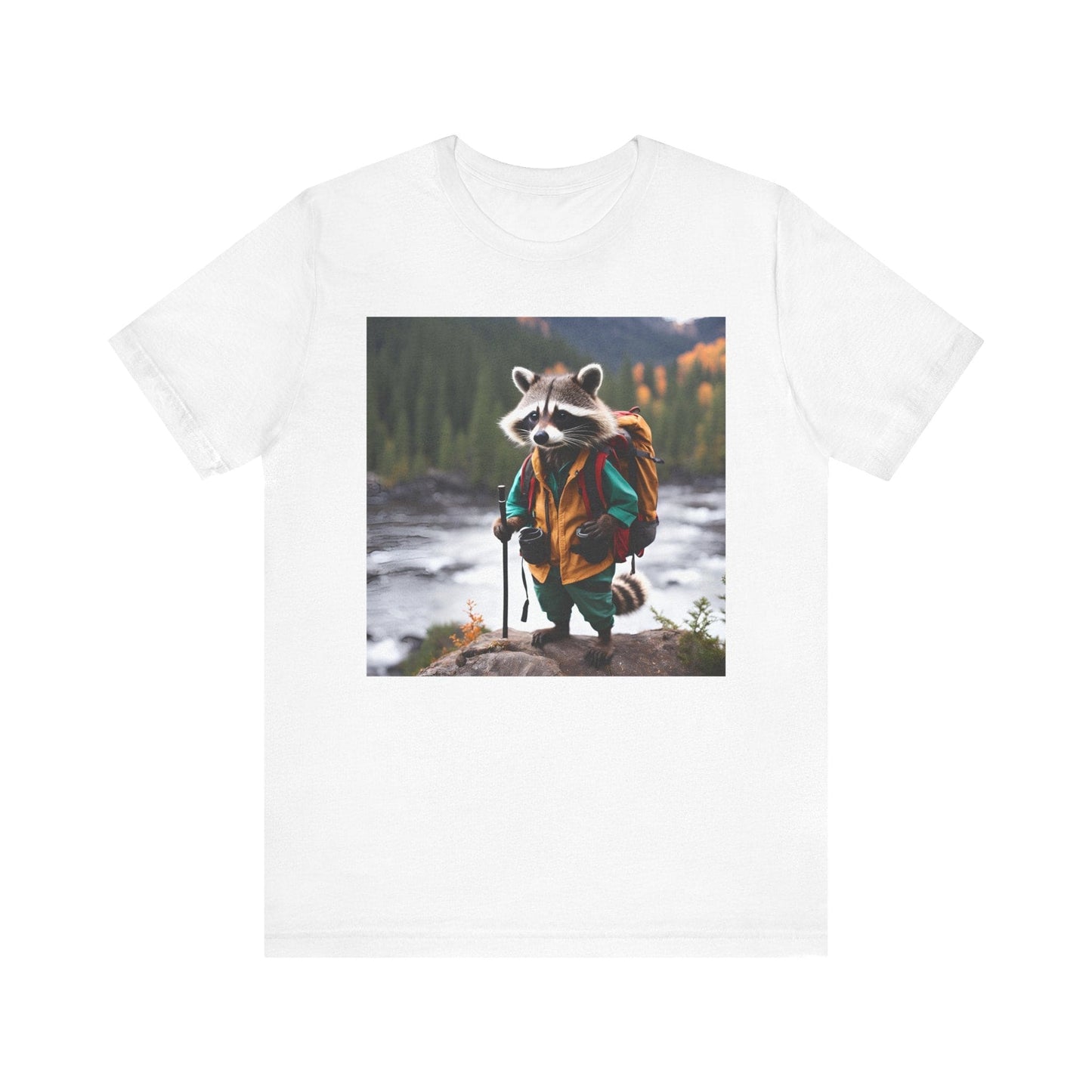 Hiking Raccoon Short Sleeve Tee Many Colors