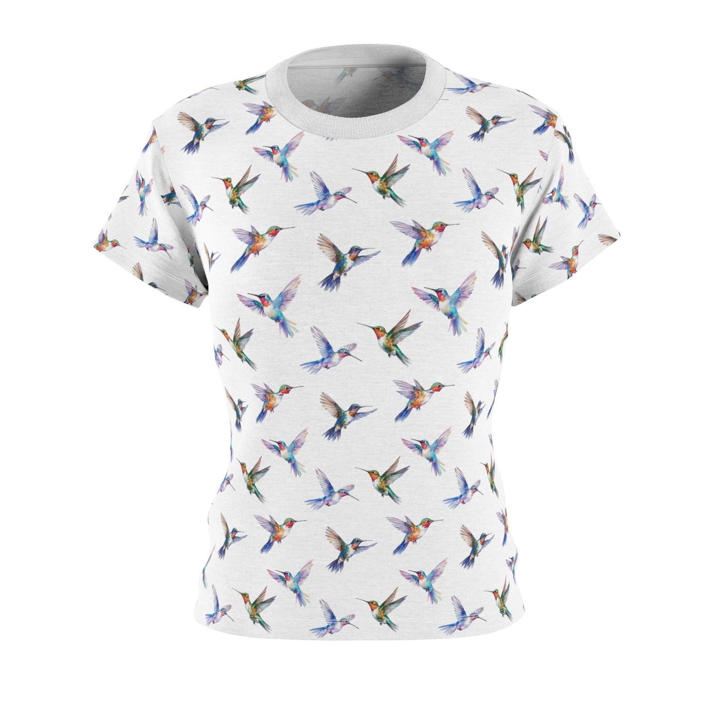 Hummingbird Print Colorful Bird Pattern Shirt