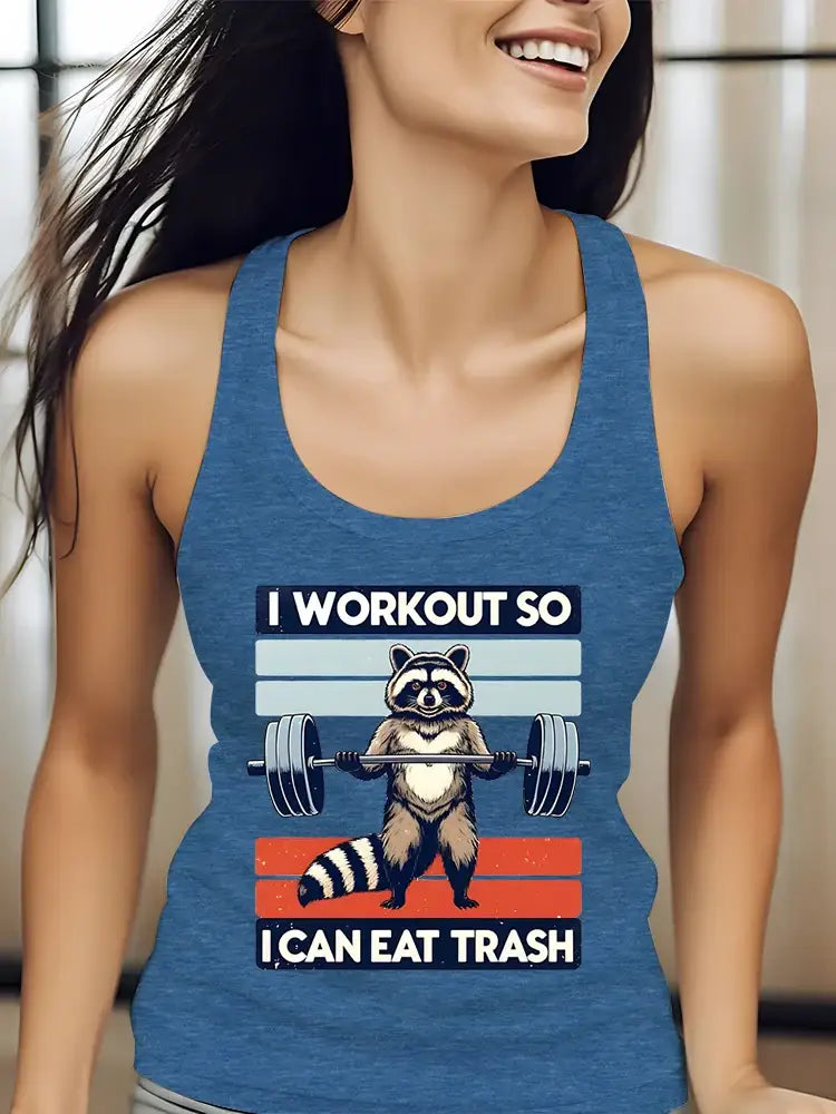 I Workout So I Can Eat Trash Raccoon Tank Top