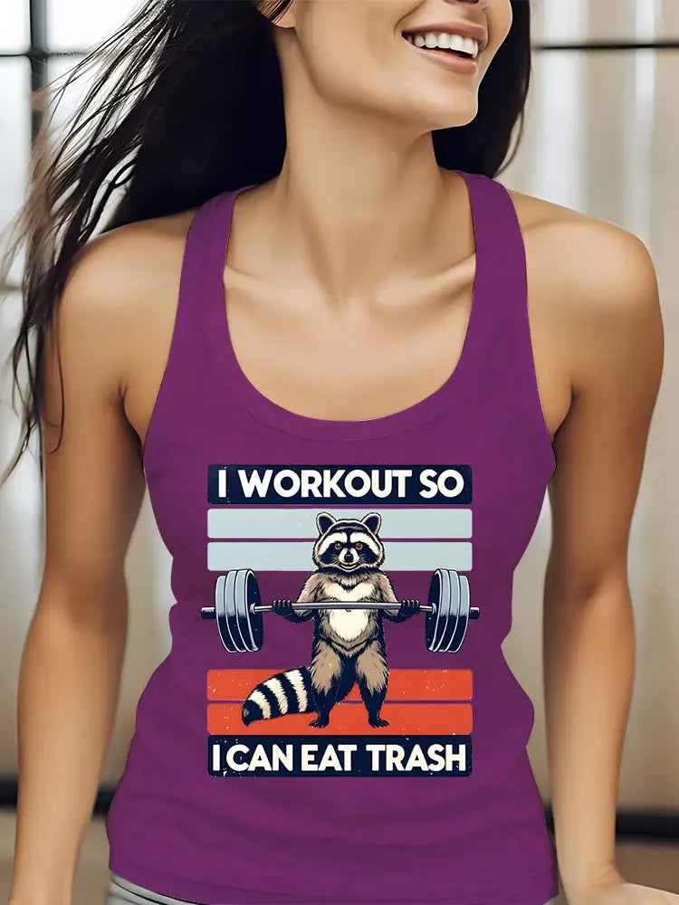 I Workout So I Can Eat Trash Raccoon Tank Top