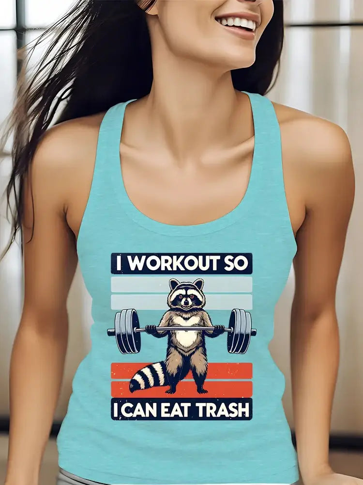 I Workout So I Can Eat Trash Raccoon Tank Top