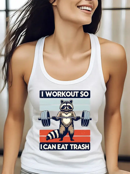 I Workout So I Can Eat Trash Raccoon Tank Top