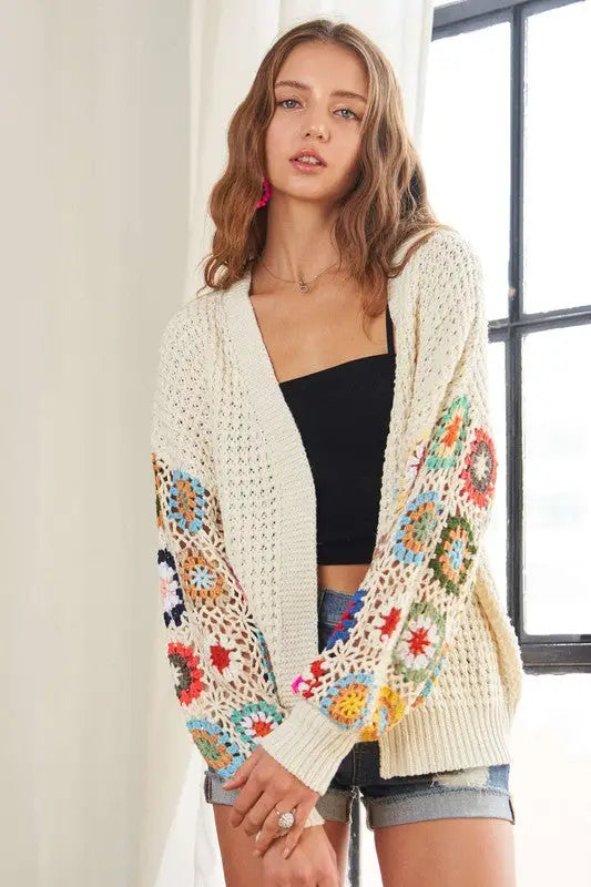 Ivory Contrast Cardigan - Eclectage