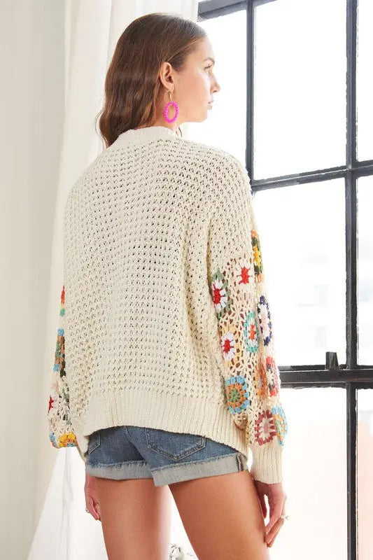 Ivory Contrast Cardigan - Eclectage