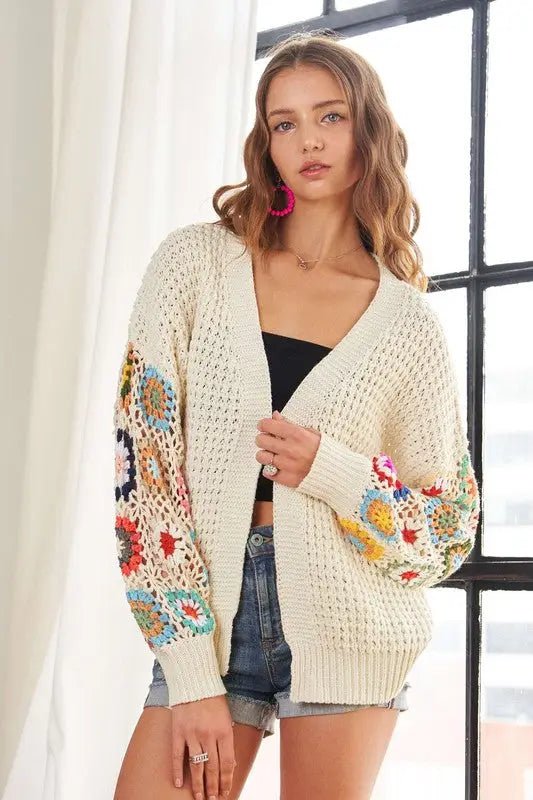 Ivory Contrast Cardigan - Eclectage