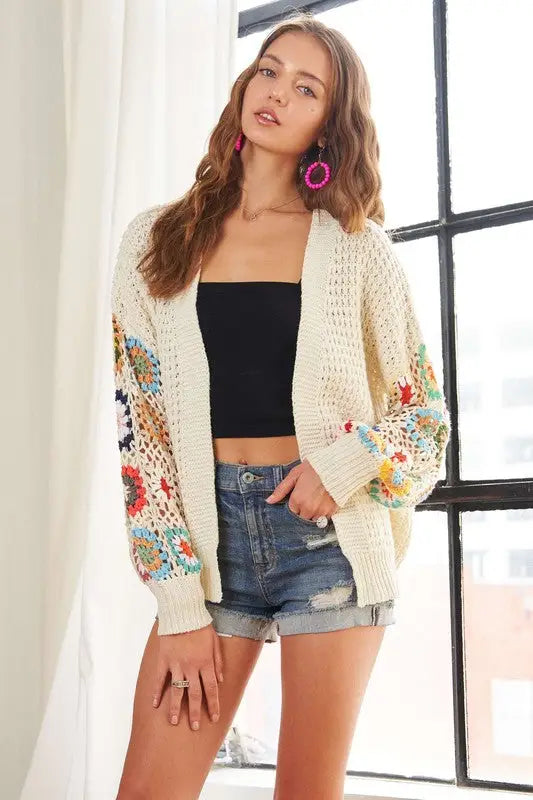 Ivory Contrast Cardigan - Eclectage