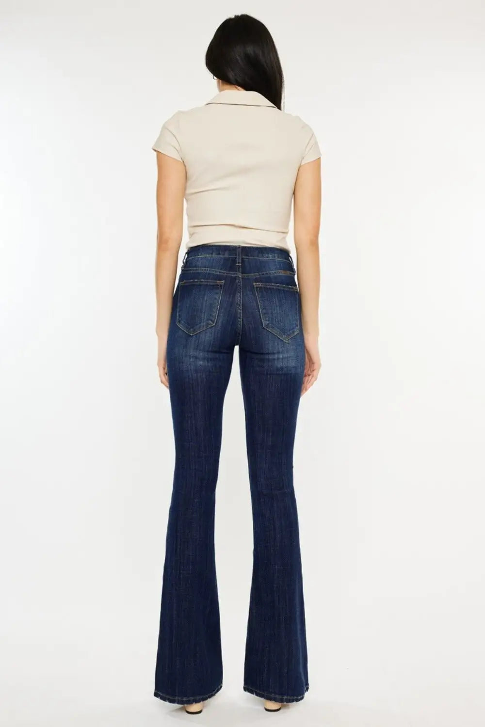 Kancan Full Size Mid Rise Slim Flare Jeans - Flare Jeans