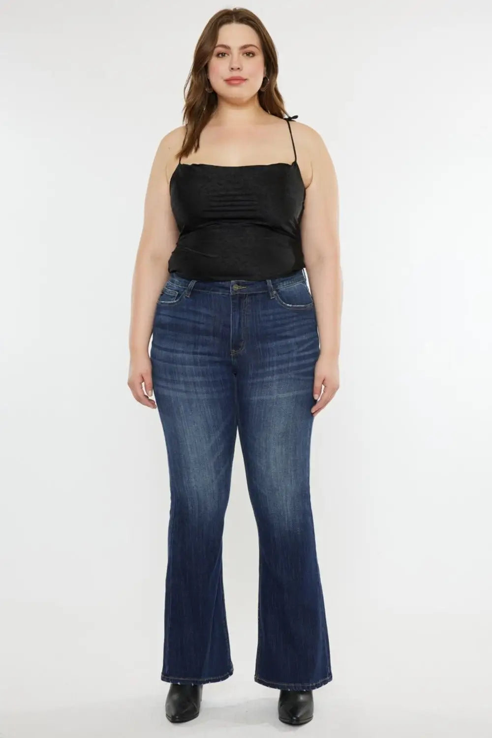 Kancan Full Size Mid Rise Slim Flare Jeans - Flare Jeans