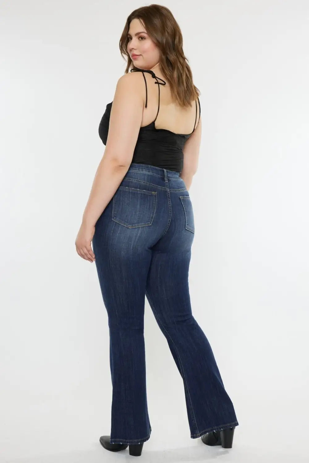 Kancan Full Size Mid Rise Slim Flare Jeans - Flare Jeans