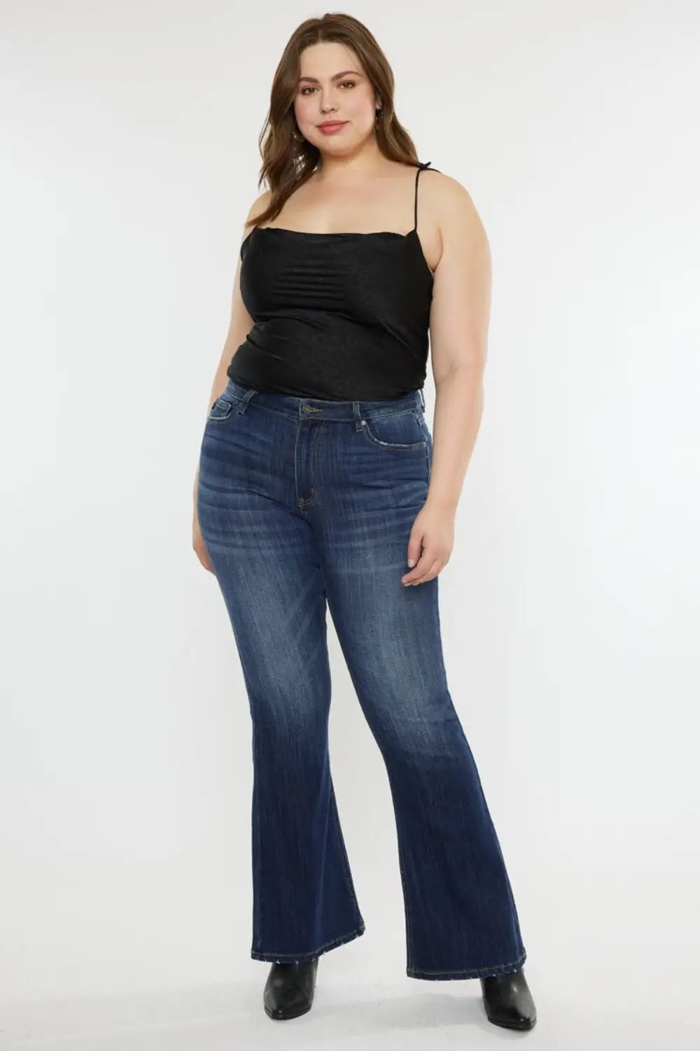 Kancan Full Size Mid Rise Slim Flare Jeans - Flare Jeans