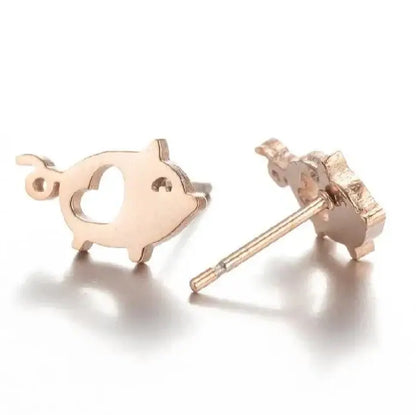 example of rose gold plating on earrings