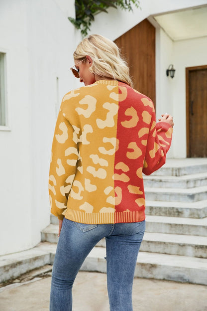 Leopard Button Up Colorful Cardigan