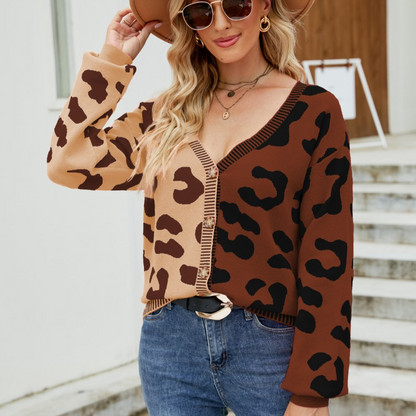 Leopard Button Up Colorful Cardigan