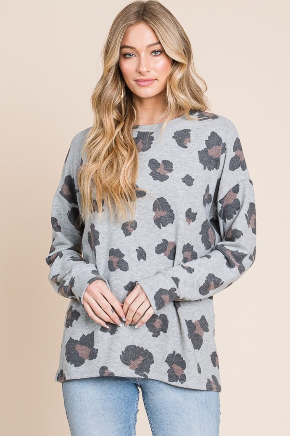 Leopard Drop Shoulder T-Shirt