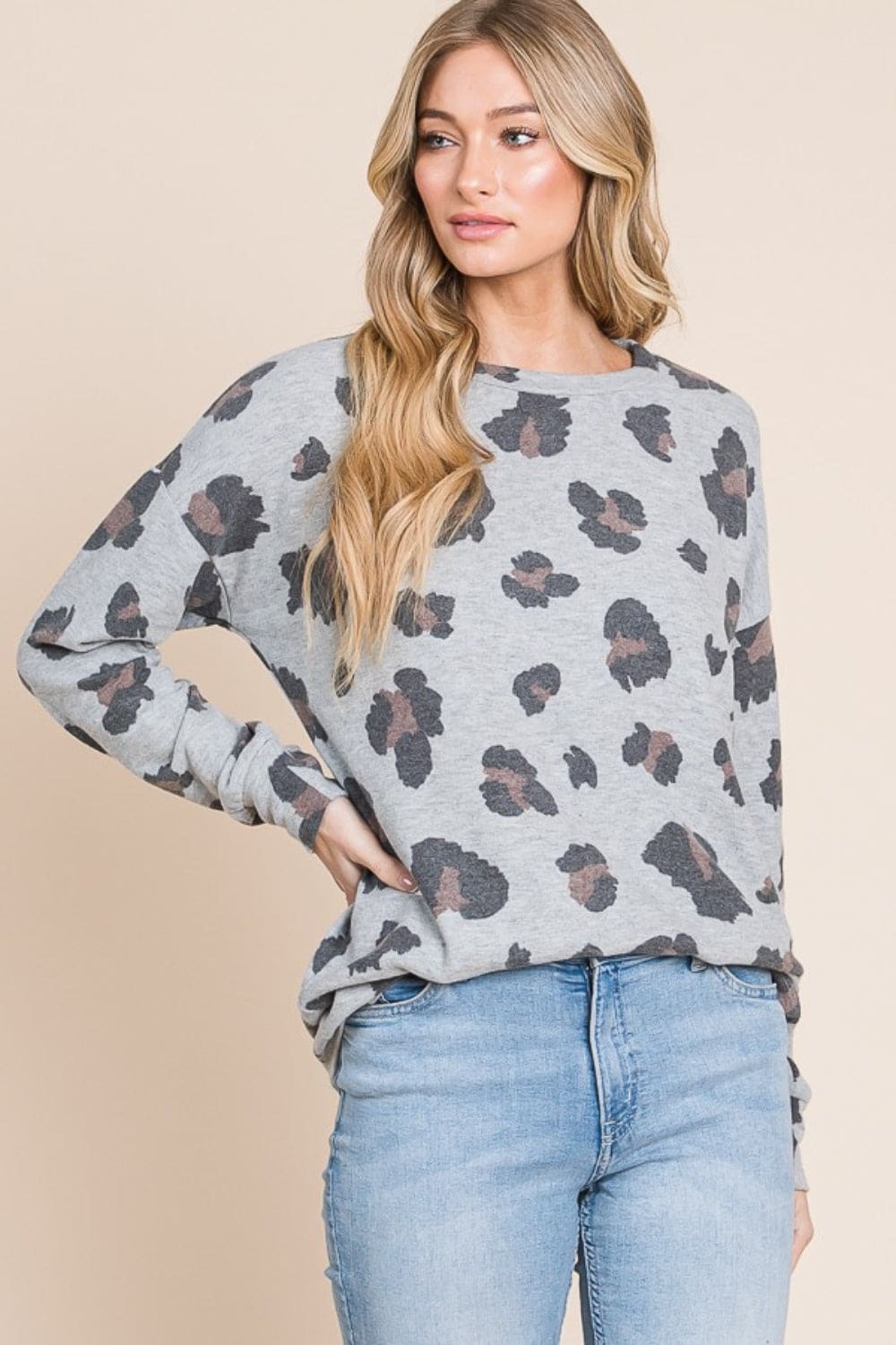 Leopard Drop Shoulder T-Shirt