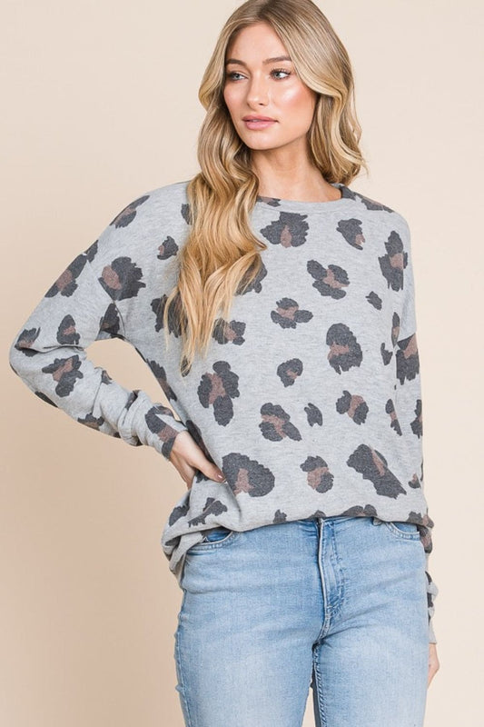 Leopard Drop Shoulder T-Shirt