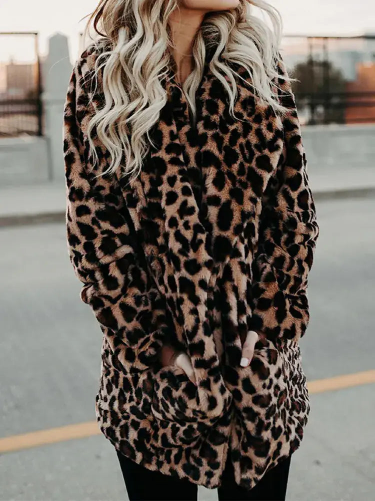 Leopard Faux Fur Women’s Coat