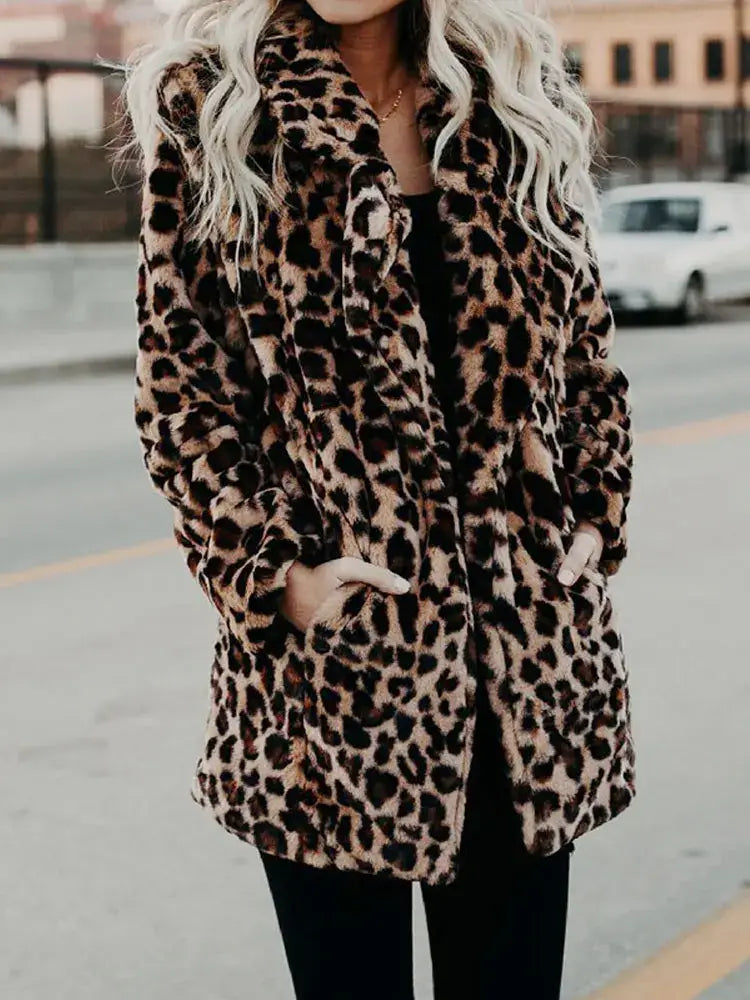 Leopard Faux Fur Women’s Coat