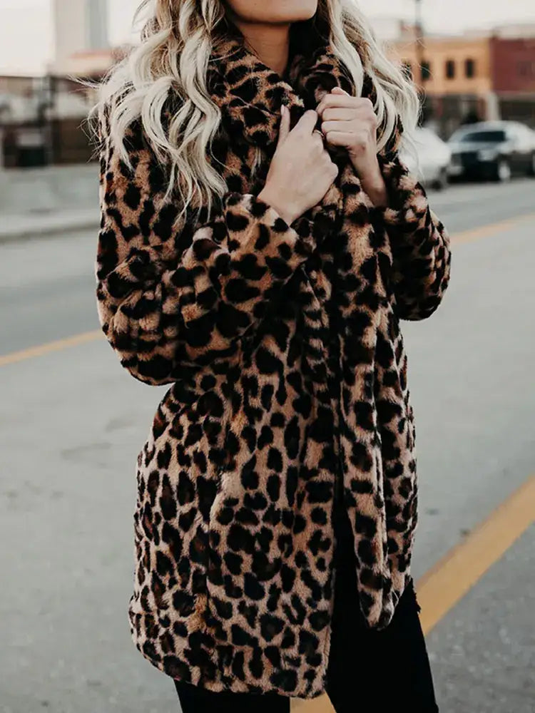 Leopard Faux Fur Women’s Coat