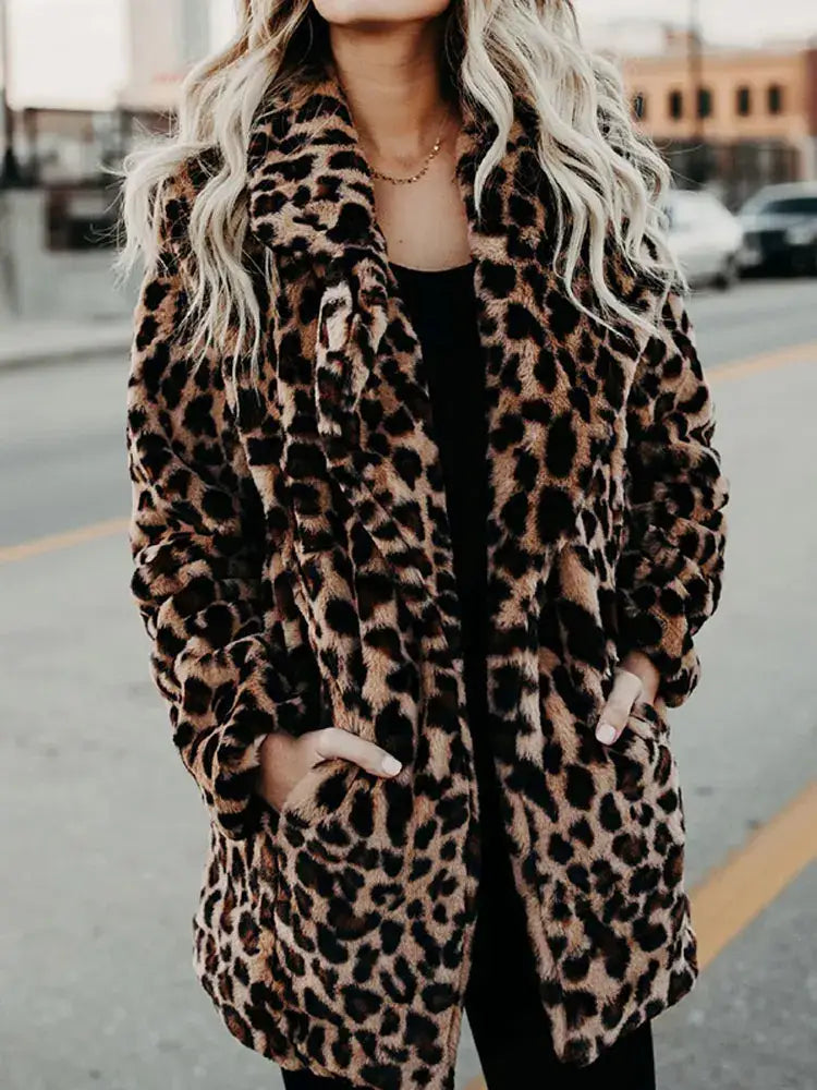 Leopard Faux Fur Women’s Coat