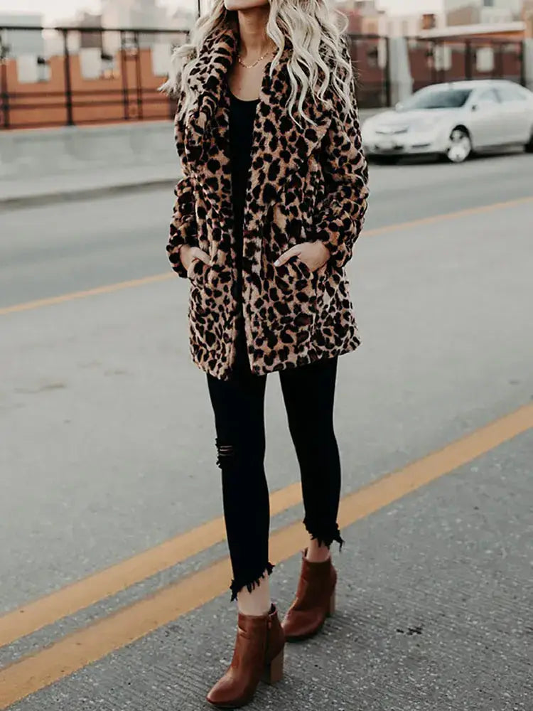 Leopard Faux Fur Women’s Coat