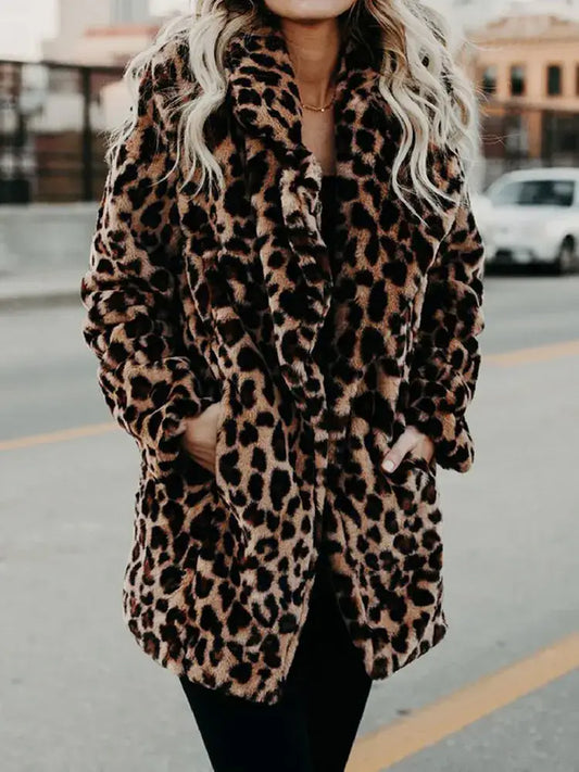 Leopard Faux Fur Women’s Coat