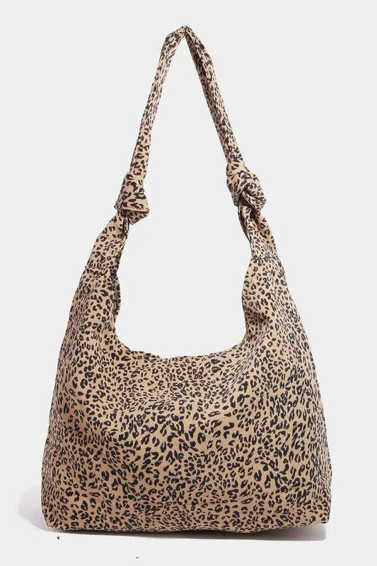 Leopard Knotted Strap Shoulder Bag - Shoulder Bags