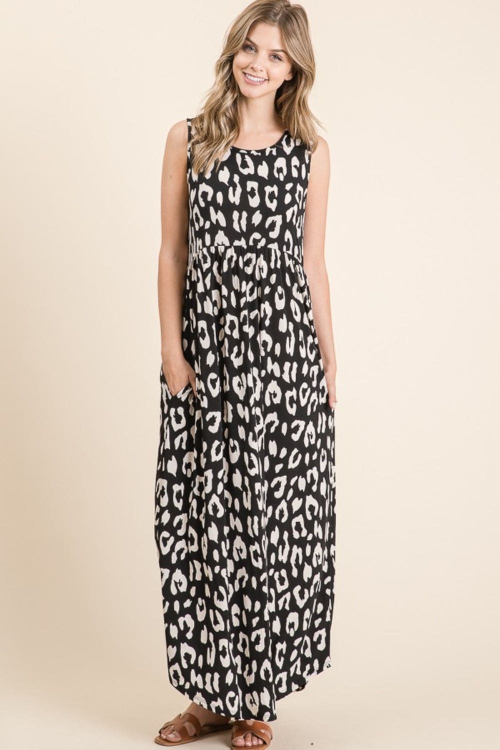 Leopard Maxi Sleeveless Dress