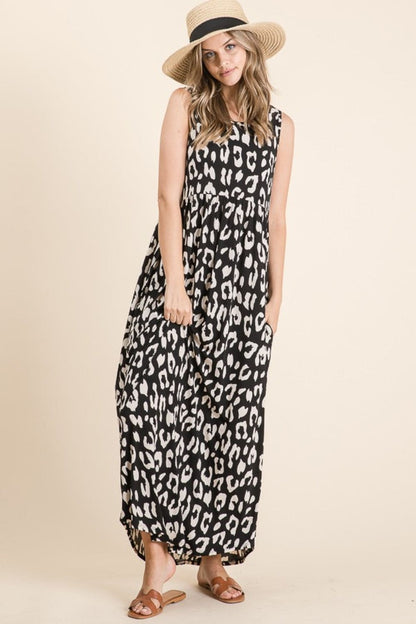 Leopard Maxi Sleeveless Dress