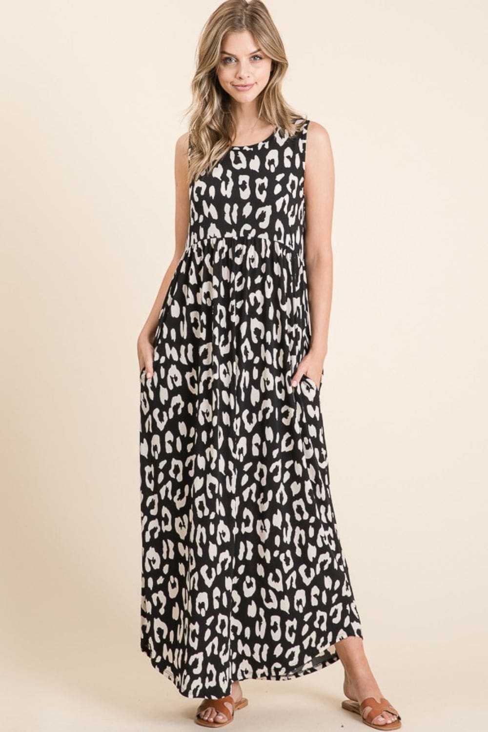 Leopard Maxi Sleeveless Dress