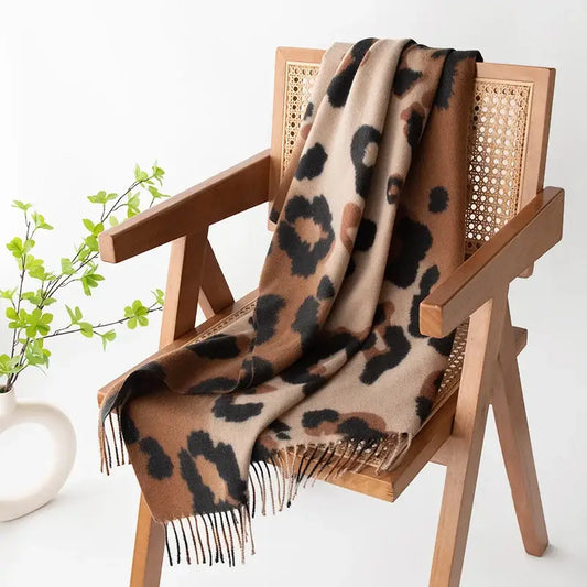 Leopard or Zebra Print Womens Winter Scarf