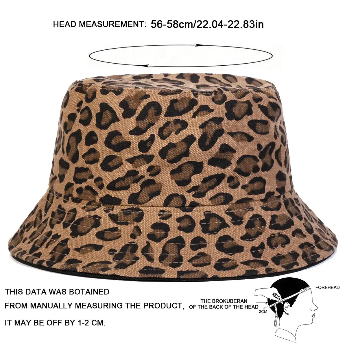 1piece Unisex Leopard Print Bucket Hat Outdoor Sunscreen Leisure Hat Spring Autumn Travel Tourism Beach Vacation